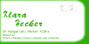klara hecker business card