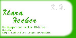 klara hecker business card